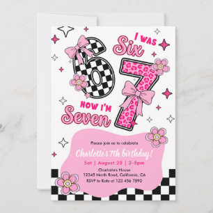 6 7 Six Seven Meme Trend Pink Girls 7th Birthday Invitation