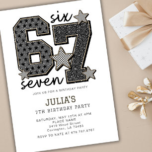 6 7 Six Seven Meme Viral Girl Any Birthday Party Invitation