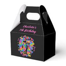 6 7 Six Seven Neon Rainbow Glow Girl 7th Birthday Favor Boxes