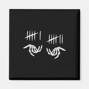 6 7 Six Seven Tally Marks Skeleton 67 Skeleton Han Magnet
