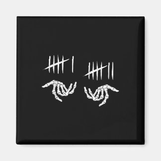 6 7 Six Seven Tally Marks Skeleton 67 Skeleton Han Magnet