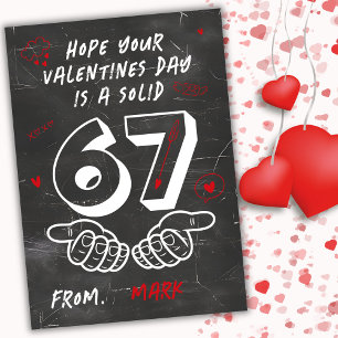 6 7 Six Seven Teens Kids School Valentines Day Holiday Card