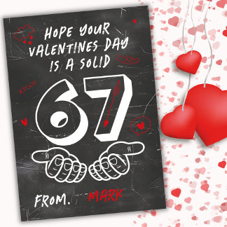 6 7 Six Seven Teens Kids School Valentines Day  Holiday Card