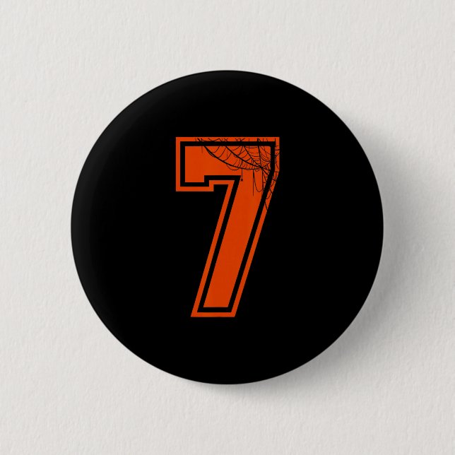 6 7 Spider Web Funny Halloween Costume Tee  Button (Front)
