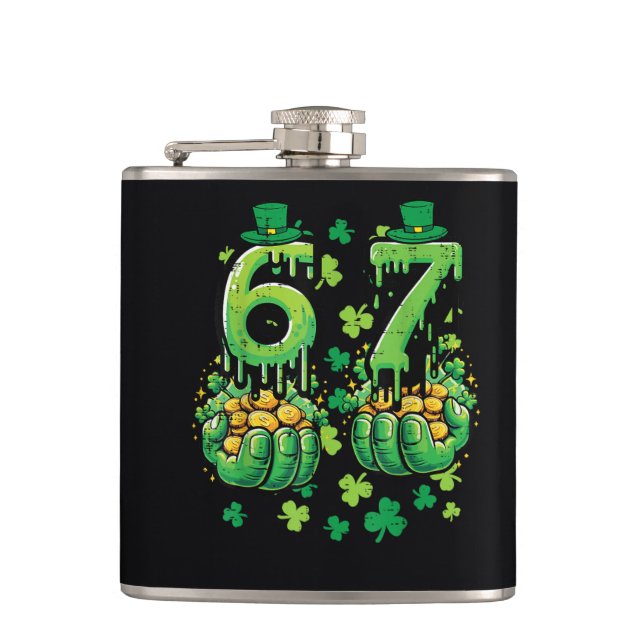 6 7 St Patricks Day Flask (Front)