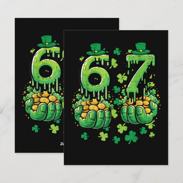 6 7 St Patricks Day Holiday Card (Front/Back)