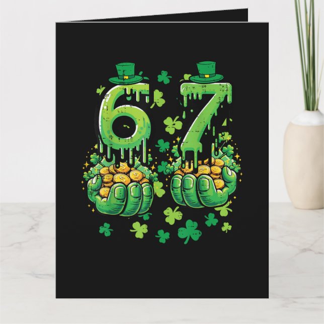 6 7 St Patricks Day Letterpress Thank You Card (Front)