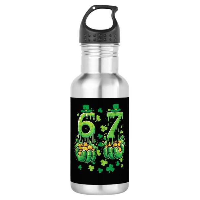 6 7 St Patricks Day Stainless Steel Water Bottle (Front)