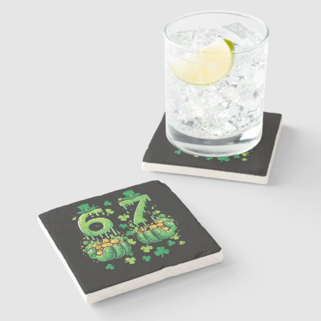 6 7 St Patricks Day Stone Coaster (Side)