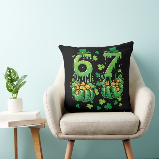 6 7 St Patricks Day Throw Pillow (Chair)