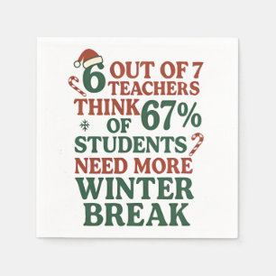 6 7 Teacher Six Seven 67 Santa Gen Alpha Napkins