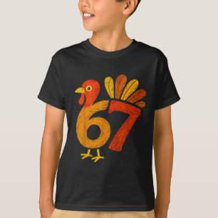 6 7 Thanksgiving Funny Kids Turkey Thanksgiving 67 T-Shirt