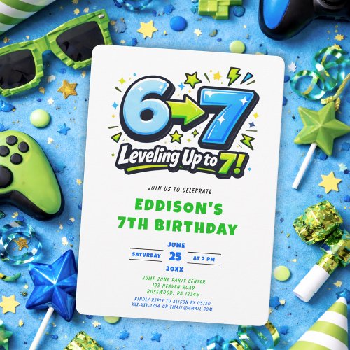 6 7 Trending Seven Birthday Party Invitation