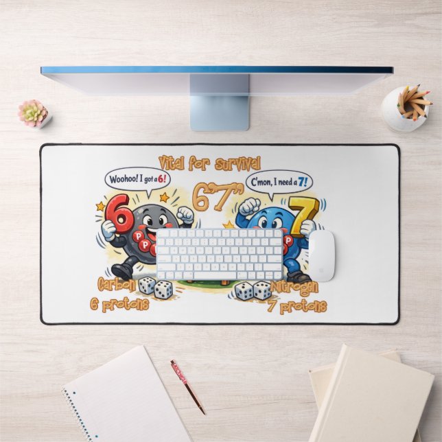 6’7” Vital for Survival Chemistry Elements  Desk Mat (Office 1)