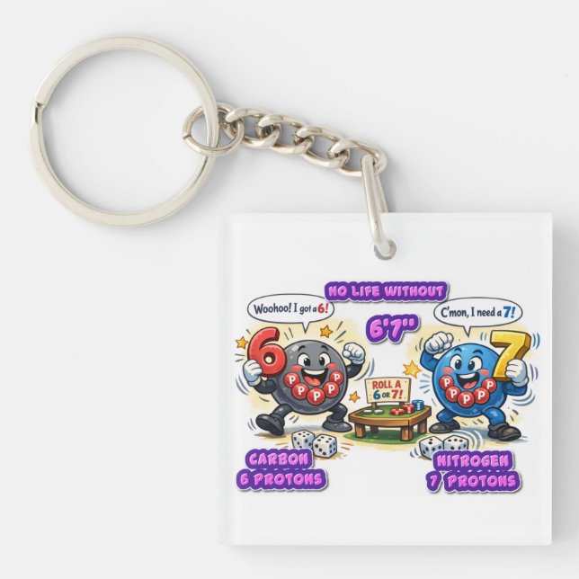 6’7” Vital for Survival Chemistry Elements   Keychain (Front)