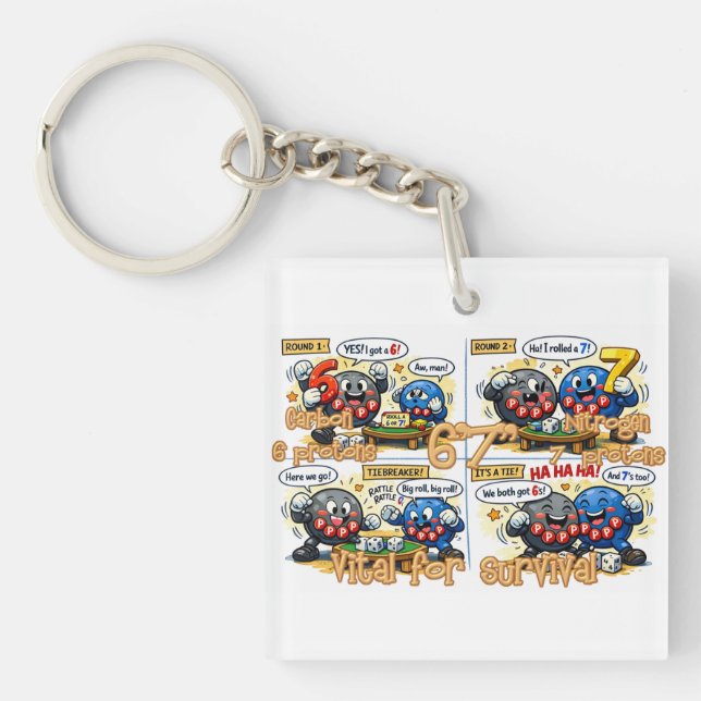 6’7” Vital for Survival Chemistry Elements   Keychain (Front)