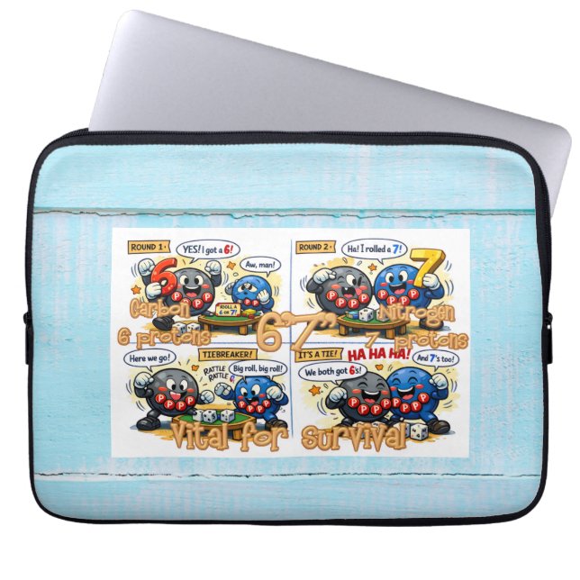 6’7” Vital for Survival Chemistry Elements   Laptop Sleeve (Front)