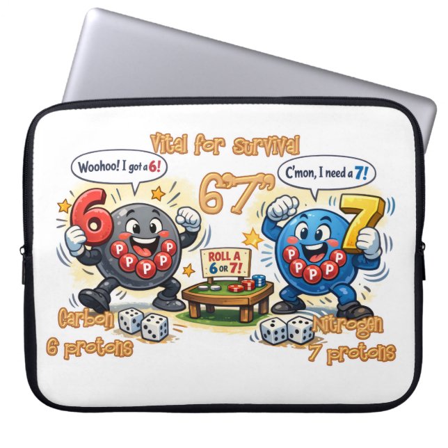 6’7” Vital for Survival Chemistry Elements   Laptop Sleeve (Front)