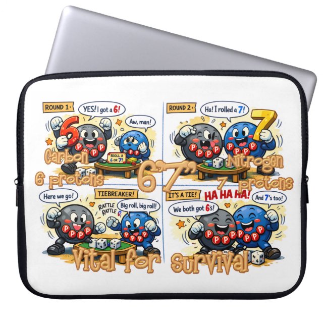 6’7” Vital for Survival Chemistry Elements   Laptop Sleeve (Front)