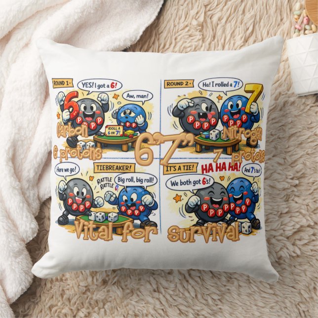 6’7” Vital for Survival Chemistry Elements   Throw Pillow (Blanket)