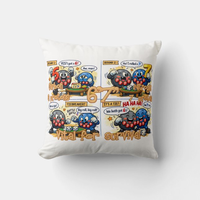 6’7” Vital for Survival Chemistry Elements   Throw Pillow (Front)