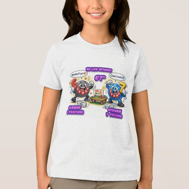 6’7” Vital for Survival Chemistry Elements   Tri-Blend Shirt (Front)