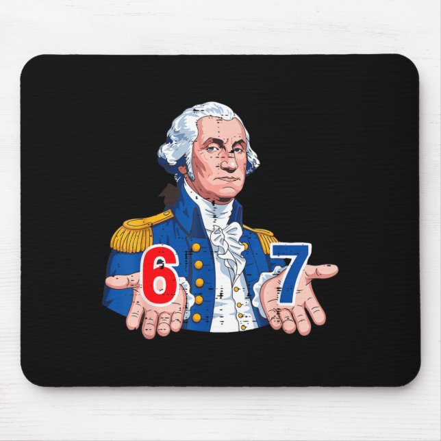 6 7 Washington Funny 67 Costume Meme Six Seven Kid Mouse Pad (Front)