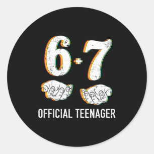 6+7 Year Old Boys Girls Teenager 13th Birthday Fun Classic Round Sticker