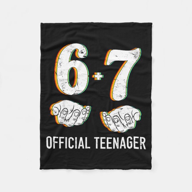 6+7 Year Old Boys Girls Teenager 13th Birthday Fun Fleece Blanket (Front)