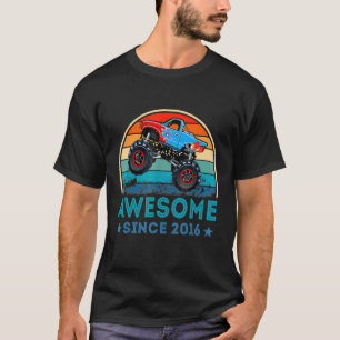6 Awesome Since 2016 Monster Truck 6th Birthday Bo T-Shirt