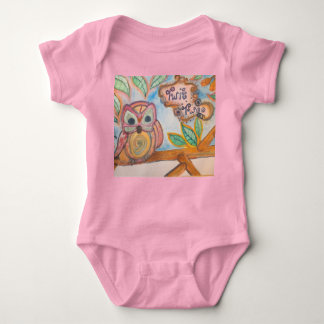 6. Baby Girl Twit Twoo Owl Bodysuit