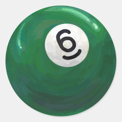 6 Ball Classic Round Sticker