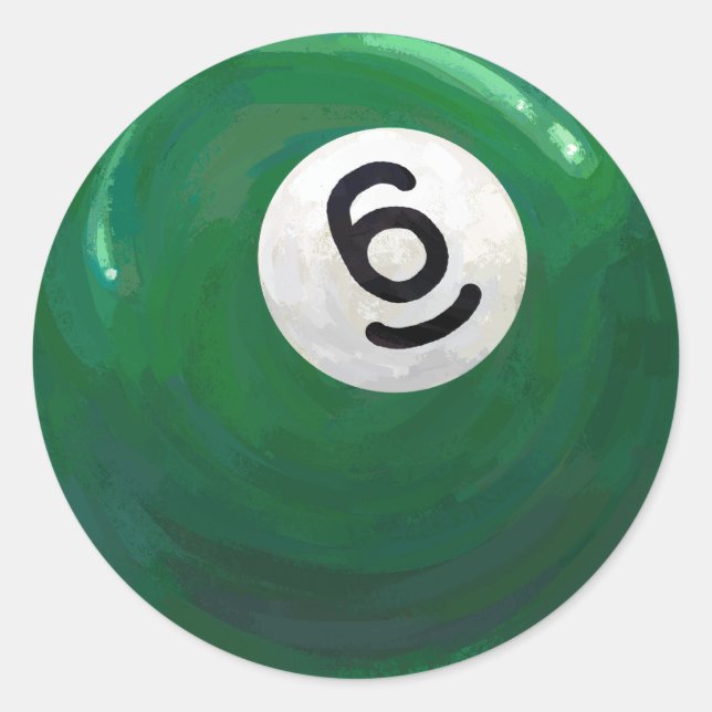 6 Ball Classic Round Sticker (Front)
