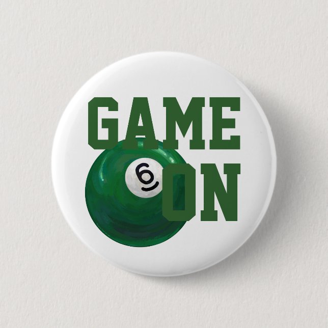 6 Ball Pinback Button (Front)