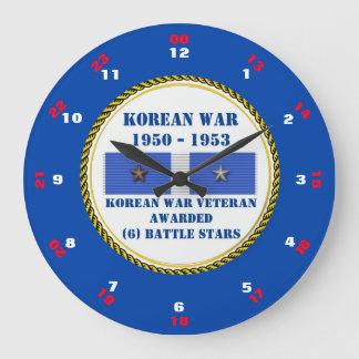 6 BATTLE STARS KOREAN WAR VETERAN LARGE CLOCK