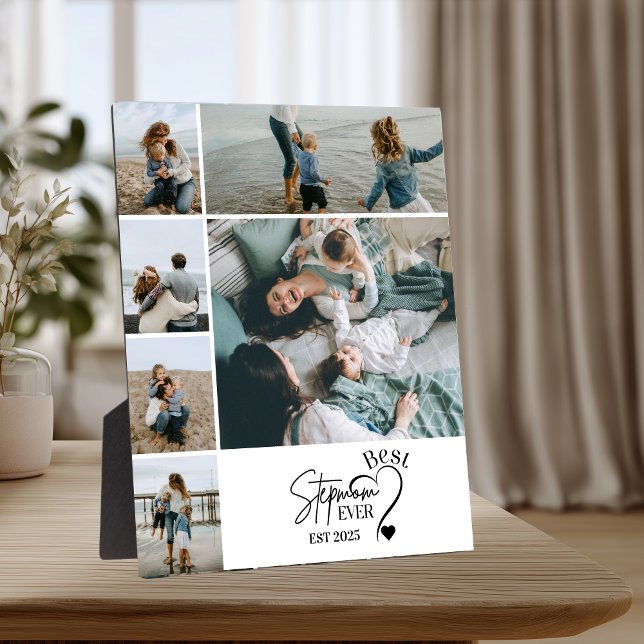 6 Best Stepmom Ever Custom Photo Collage  Plaque (Creator Uploaded)