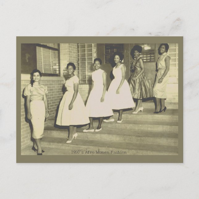 6 Black Beauties Back 1950's Fashion Postcard (Front)