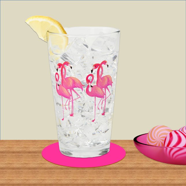 6 Bright Pink Flamingoes  Glass (Creator Uploaded)