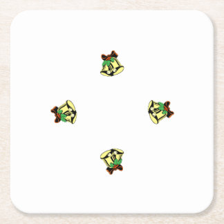 (6) Christmas Bells Square Paper Coaster