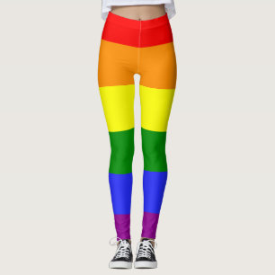 6 Color Pride Flag Rainbow Striped LGBT Leggings