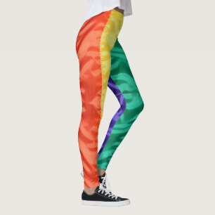 6 color rainbow stripes LGBT LGBTQ gay pride chic Leggings