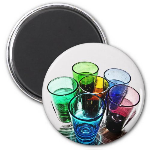 6 Coloured Cocktail Shot Glasses _Style 16 Magnet