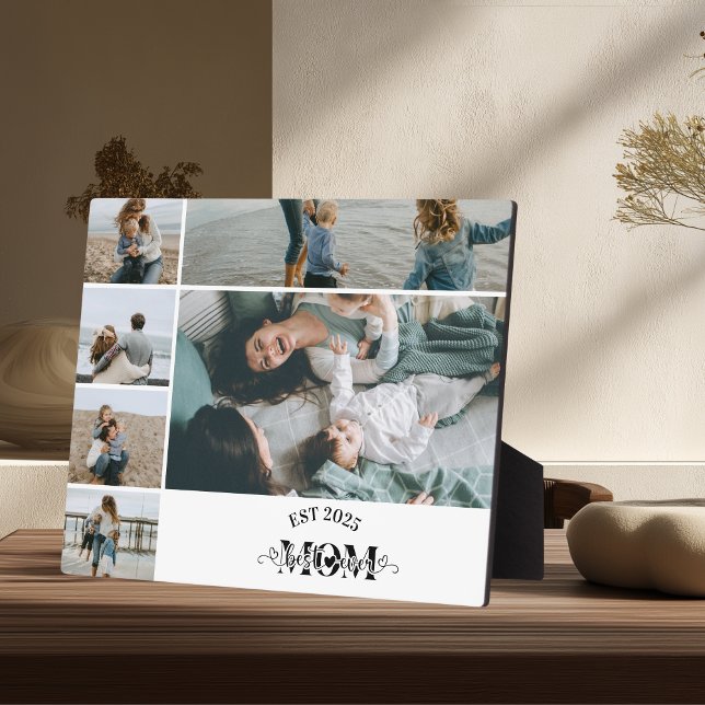 6 Custom Photo Collage Best Mom Ever  Plaque (Creator Uploaded)