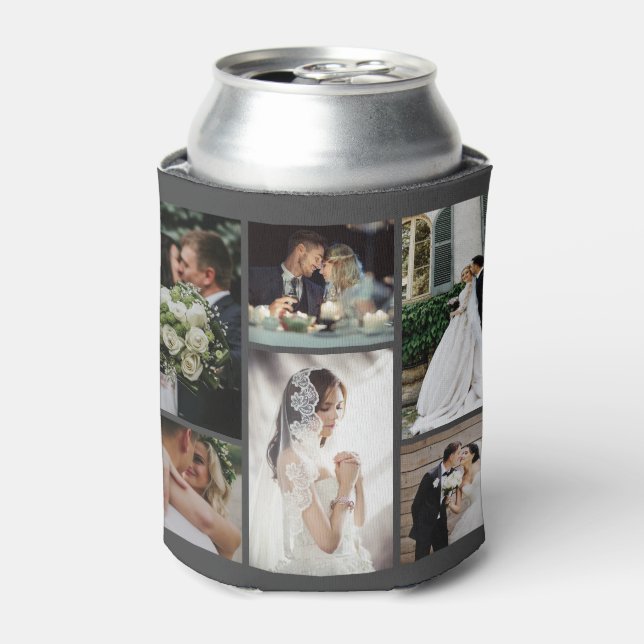 6 Custom Photo Collage Favorite Moments Can Cooler (Can Front)