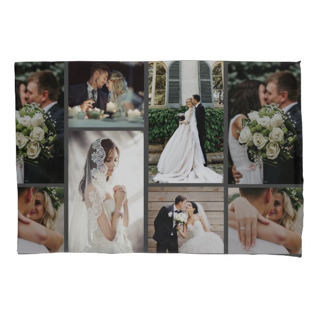 6 Custom Photo Collage Favorite Moments Pillow Case (Front)