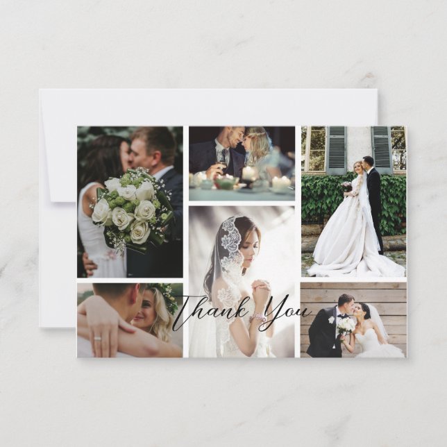 6 Custom Photo Collage Favorite Moments Thank You Card (Front)