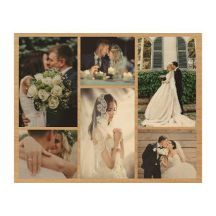 6 Custom Photo Collage Favorite Moments Wood Wall Art