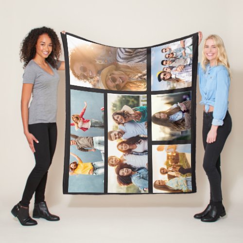 6 Custom Template Photo Collage Fleece Blanket