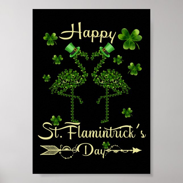 6 Cute Patrick Gift Happy St Flamintrick's Day Poster (Front)