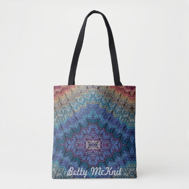 6-Day Chunky Throw Mirrored Tote by Betty McKnit Bag (Front)